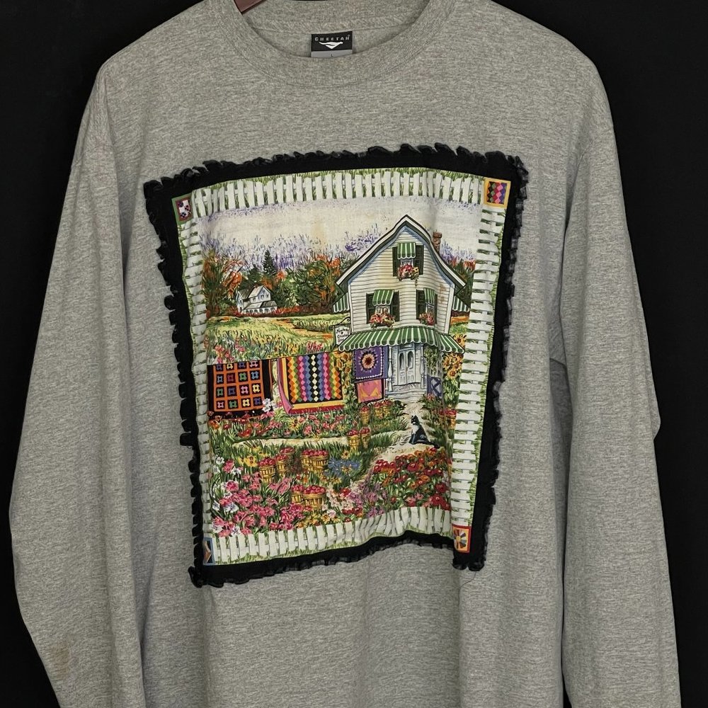 Long sleeve cheetah patch shirt